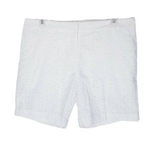 IZOD Eyelet Shorts Women Size 6 White Lined